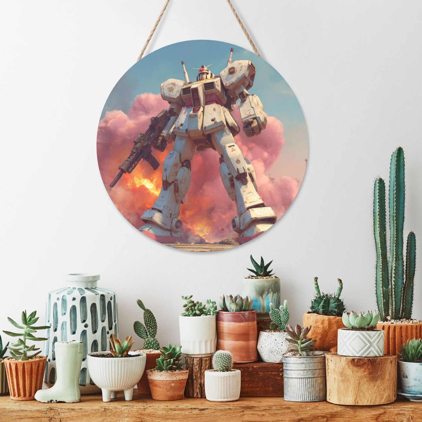 Sci-Fi Inspired Round Wooden Wall Art · Bring Futuristic Power to Your Space