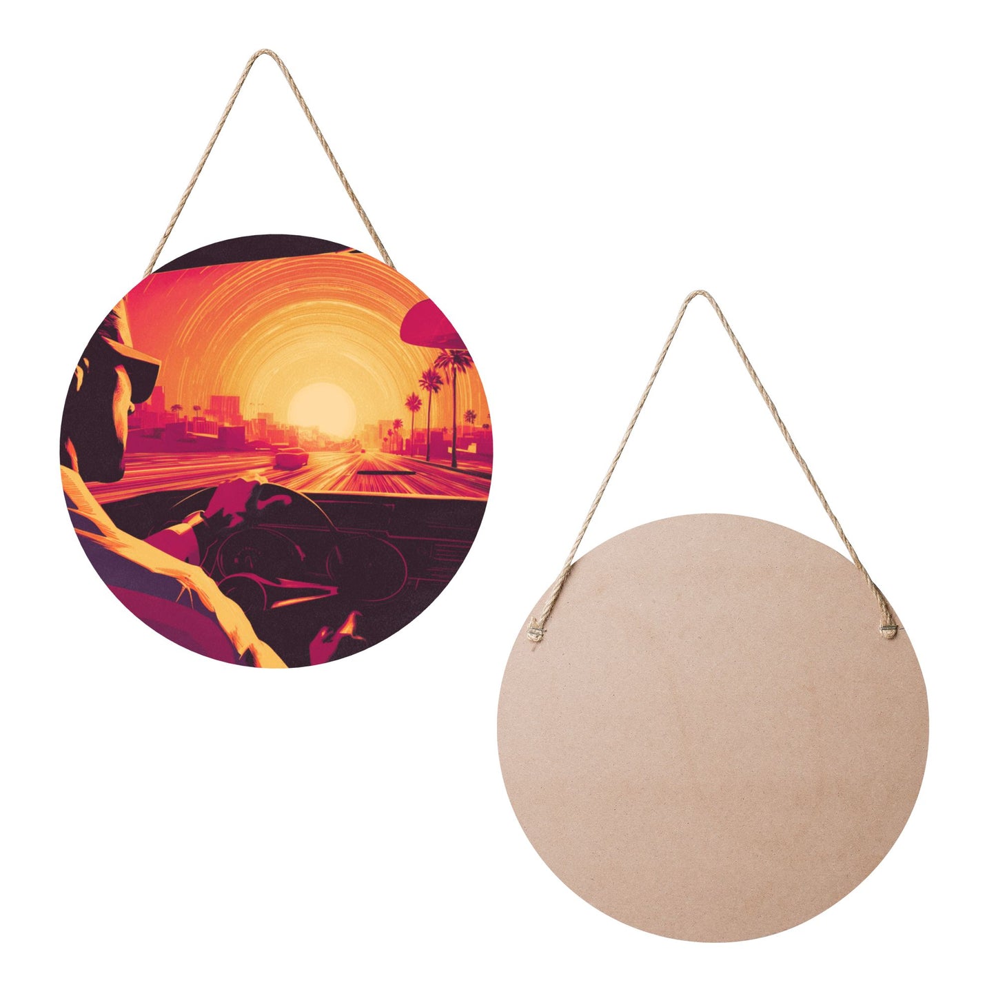 Round Wooden Wall Art · Artistic Hanging Decor