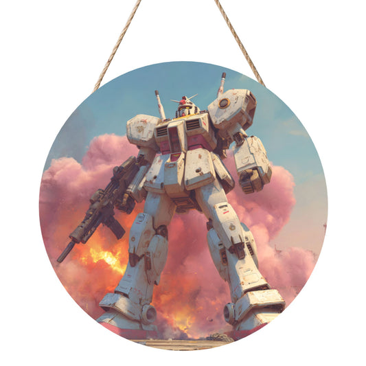 Sci-Fi Inspired Round Wooden Wall Art · Bring Futuristic Power to Your Space
