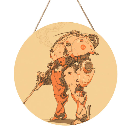 Futuristic Round Wooden Wall Art · A Blend of Technology and Creativity
