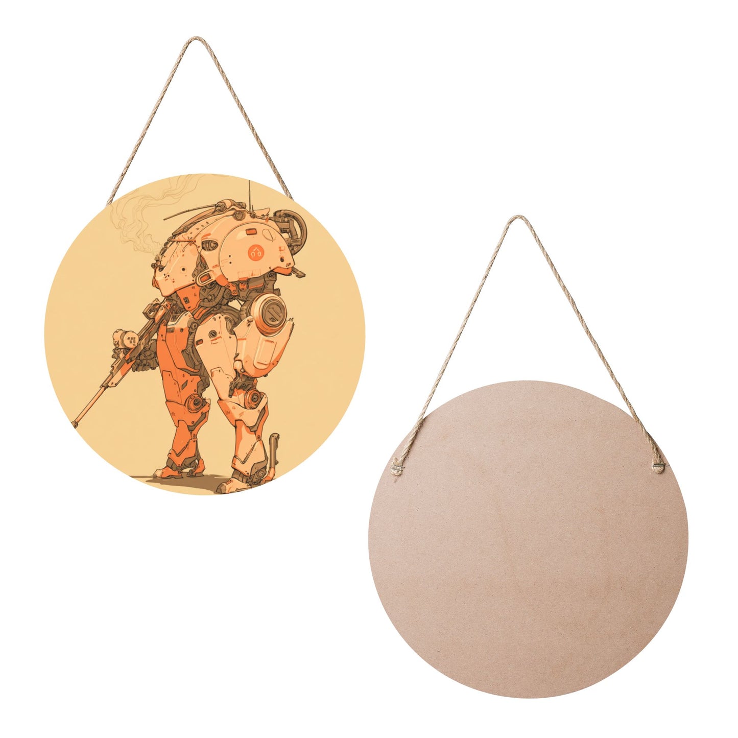 Futuristic Round Wooden Wall Art · A Blend of Technology and Creativity