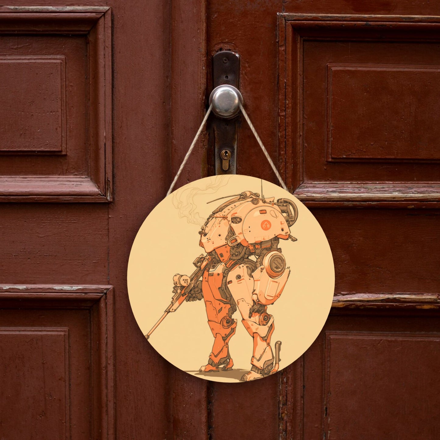 Futuristic Round Wooden Wall Art · A Blend of Technology and Creativity