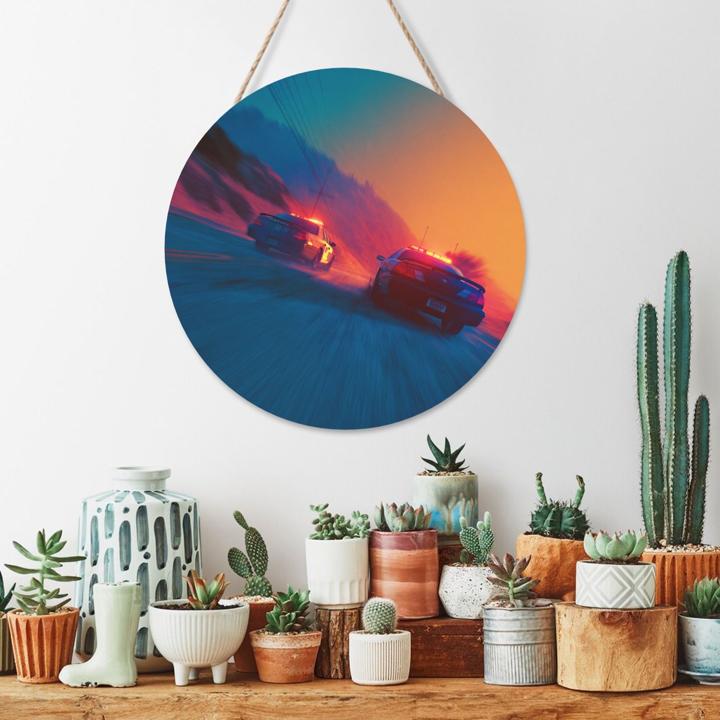 Round Wooden Wall Art · Racing Chase Theme to Ignite Passion in Your Space