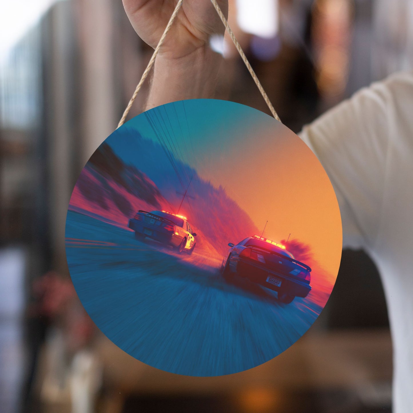 Round Wooden Wall Art · Racing Chase Theme to Ignite Passion in Your Space