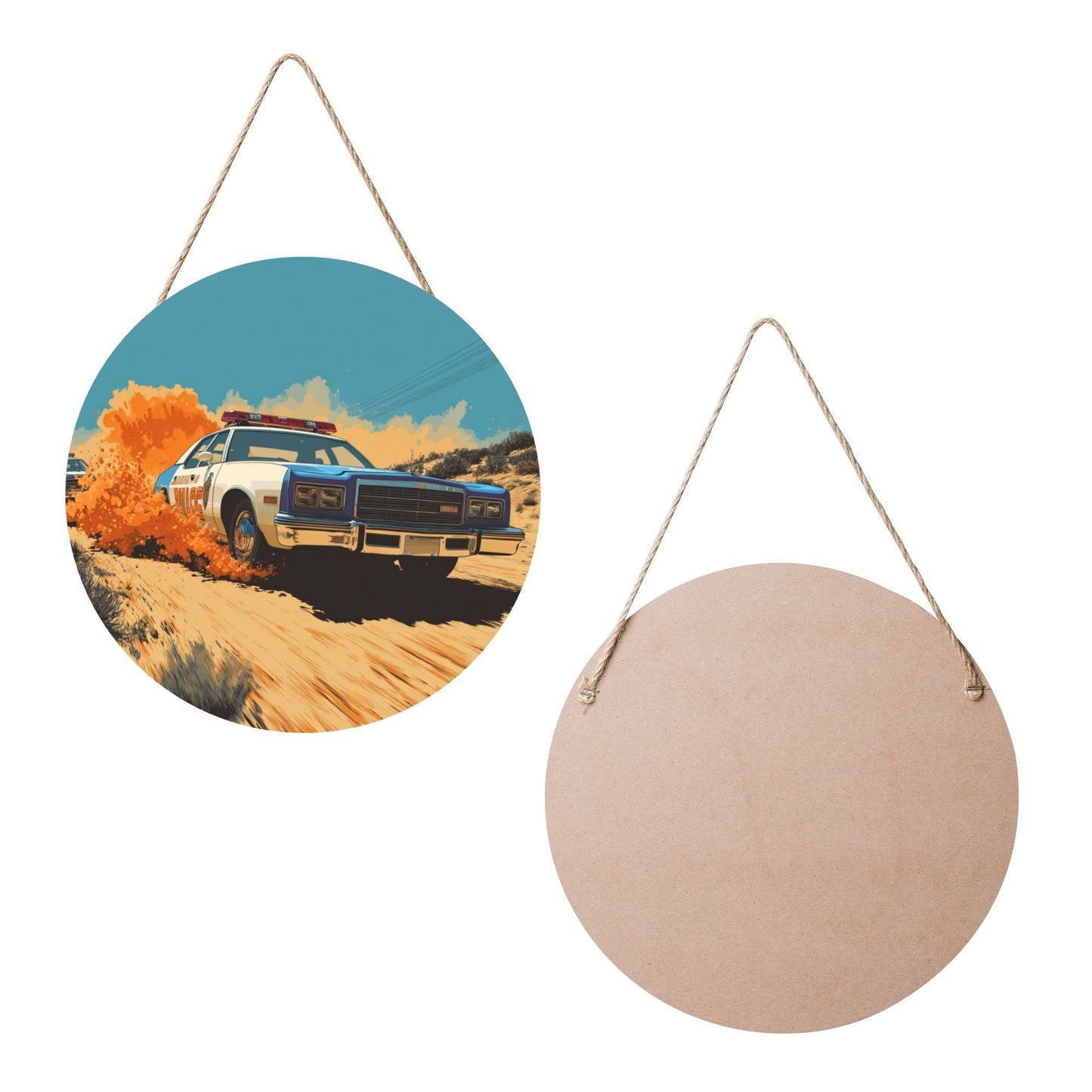 Round Wooden Wall Art · Police Chase Theme to Bring Action into Your Space
