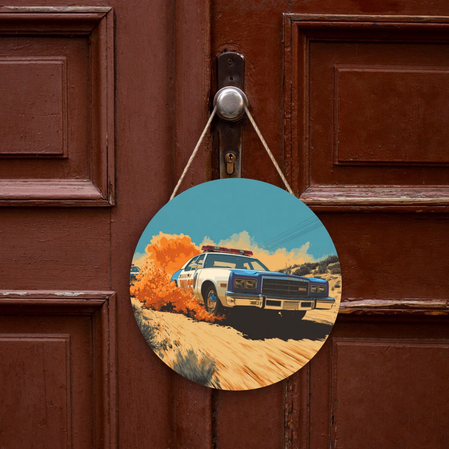 Round Wooden Wall Art · Police Chase Theme to Bring Action into Your Space