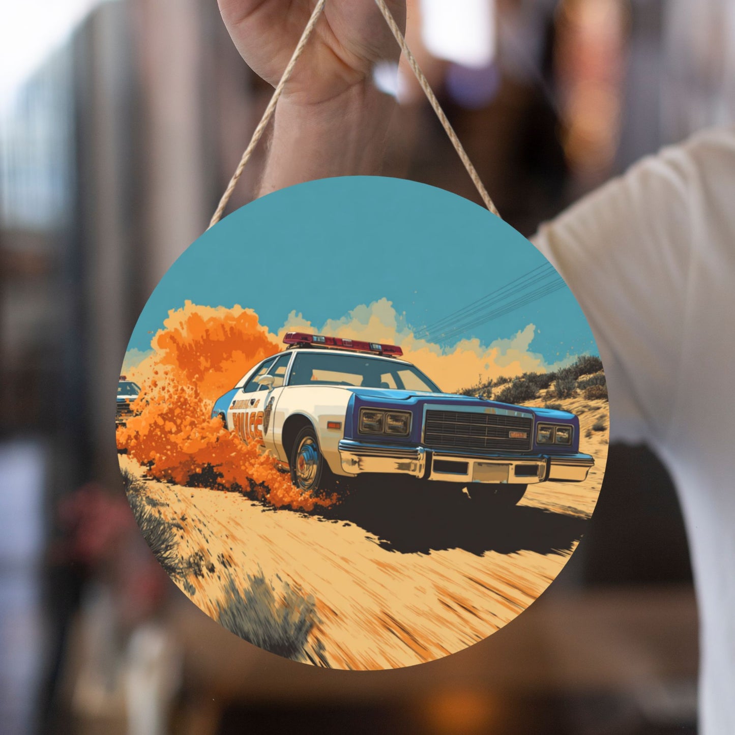 Round Wooden Wall Art · Police Chase Theme to Bring Action into Your Space