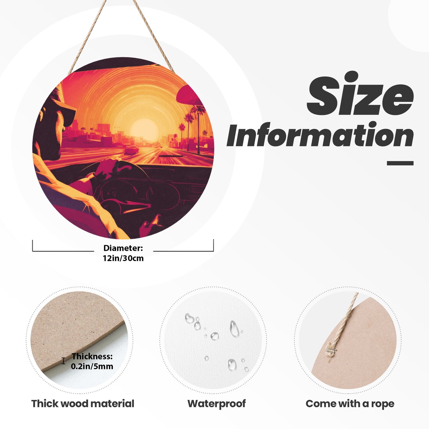 Round Wooden Wall Art · Artistic Hanging Decor