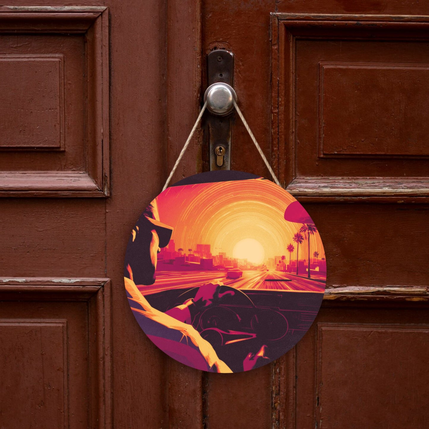 Round Wooden Wall Art · Artistic Hanging Decor
